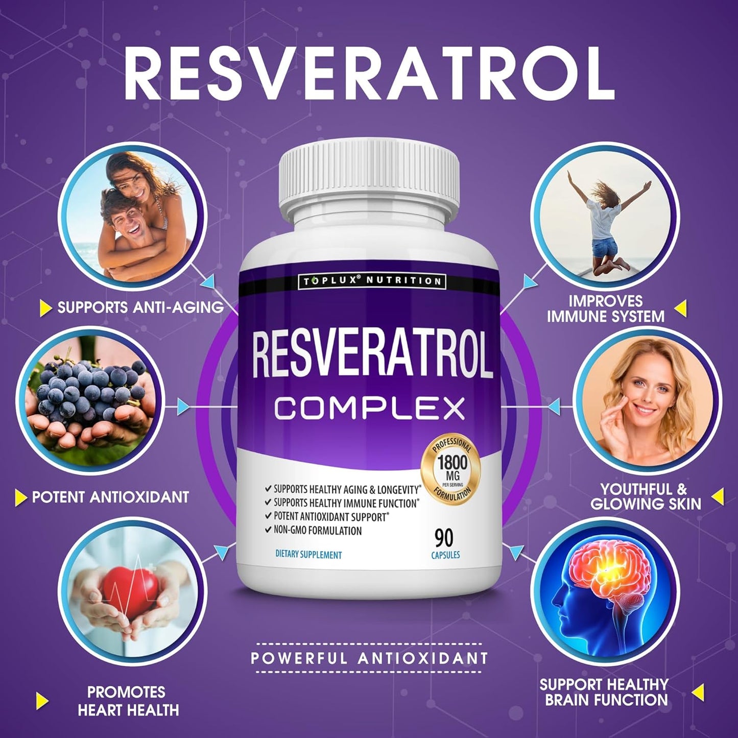 Resveratrol de Alta Potencia con Complejo Antioxidante